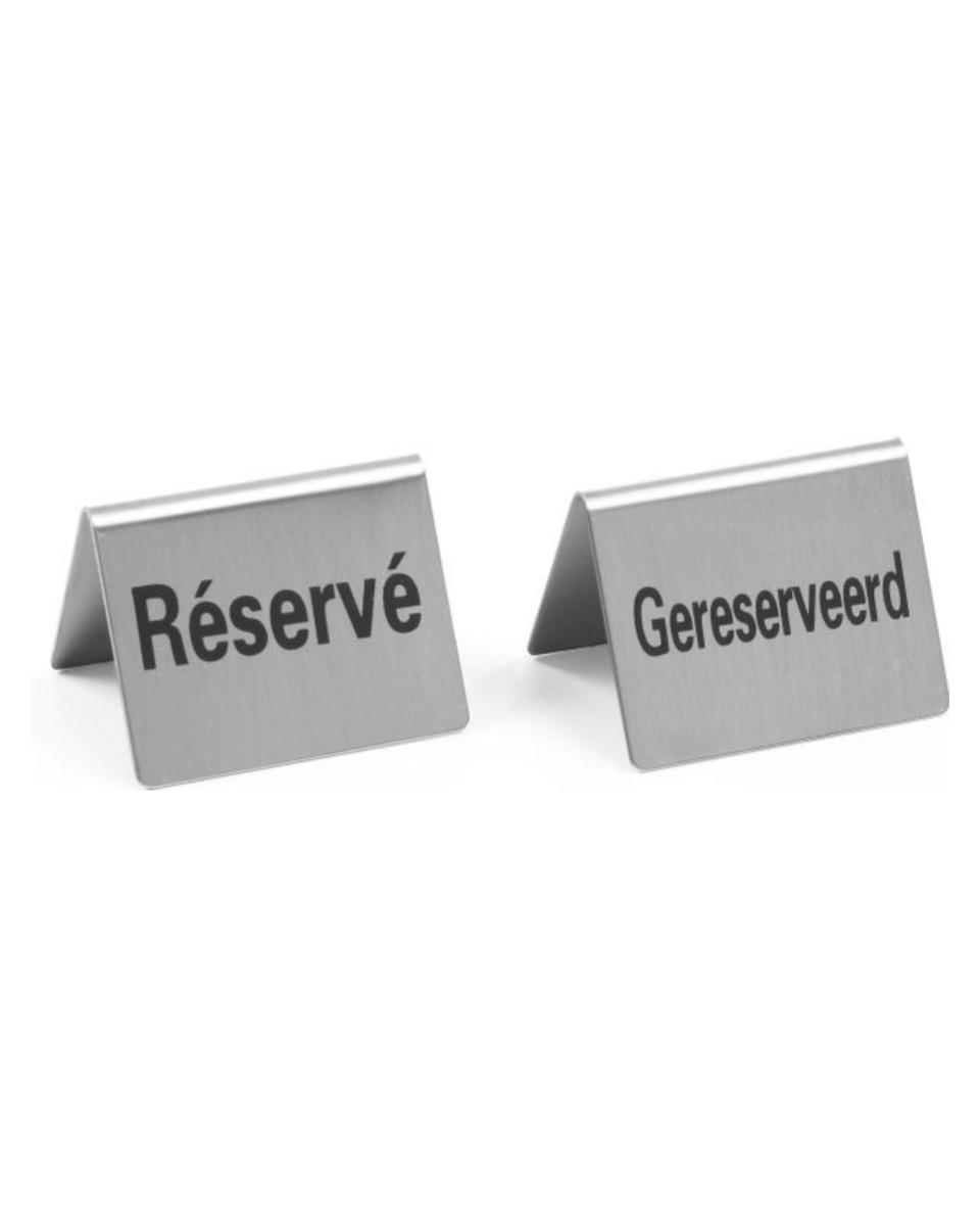 Support de table - Reserved & Réservé - 5,2 cm - Lot de 4 - Hendi - 663691