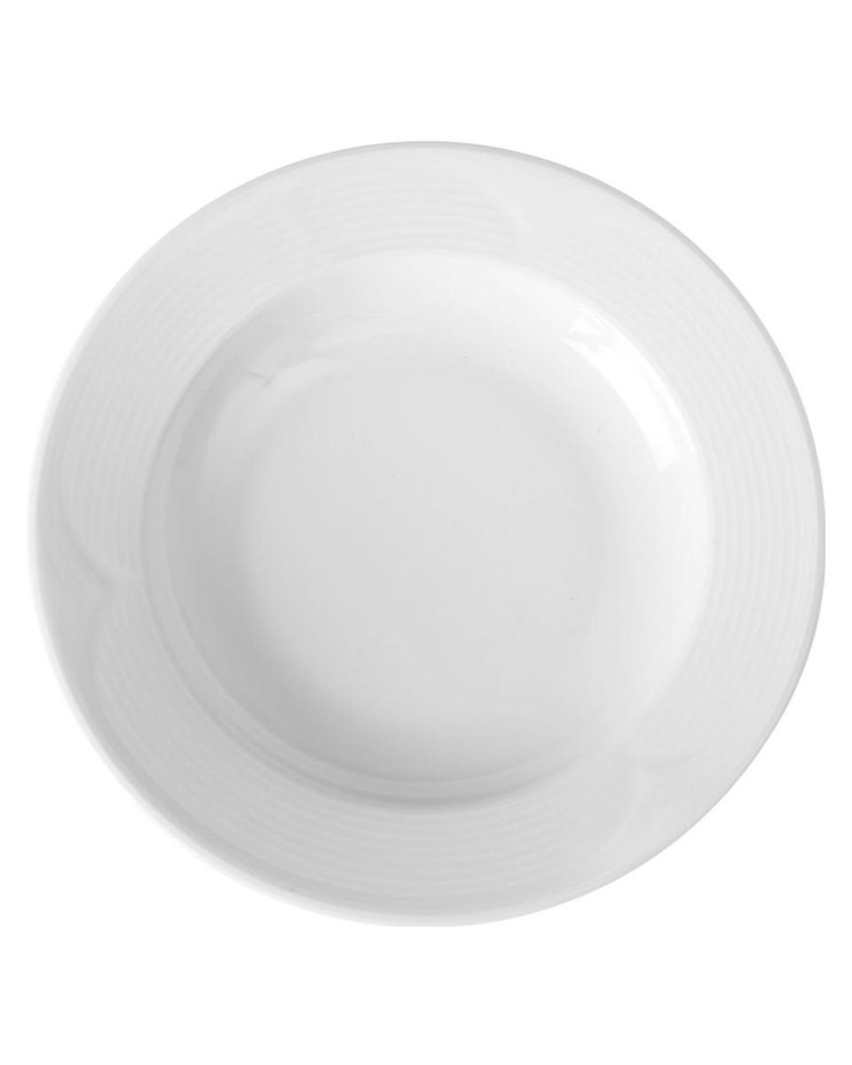 Assiette creuse - 12 pièces - Porcelaine - 22 CM - Hendi - 794395
