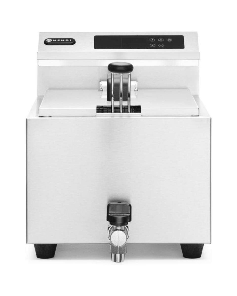 Friteuse Mastercook avec robinet numérique - 8 l - Inox 180 - H 34,5 X 51,5 X 30 CM - Hendi - 207369