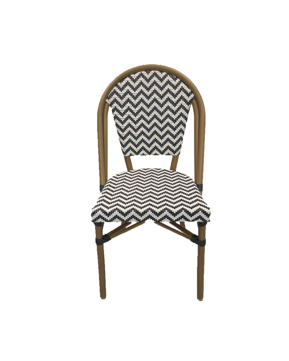 Chaise de terrasse Paris - Textilène - Noir / Blanc - Promoline