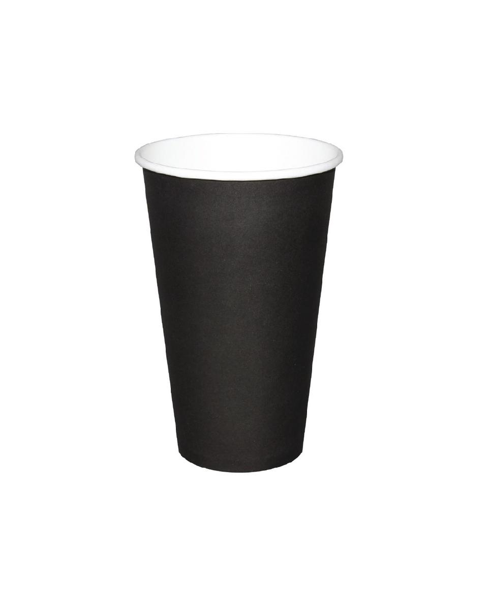Gobelets à café jetables - 45 CL - 50 pièces - Noir - Ø 8,95 x H 13 CM - Carton - Fiesta - GF045