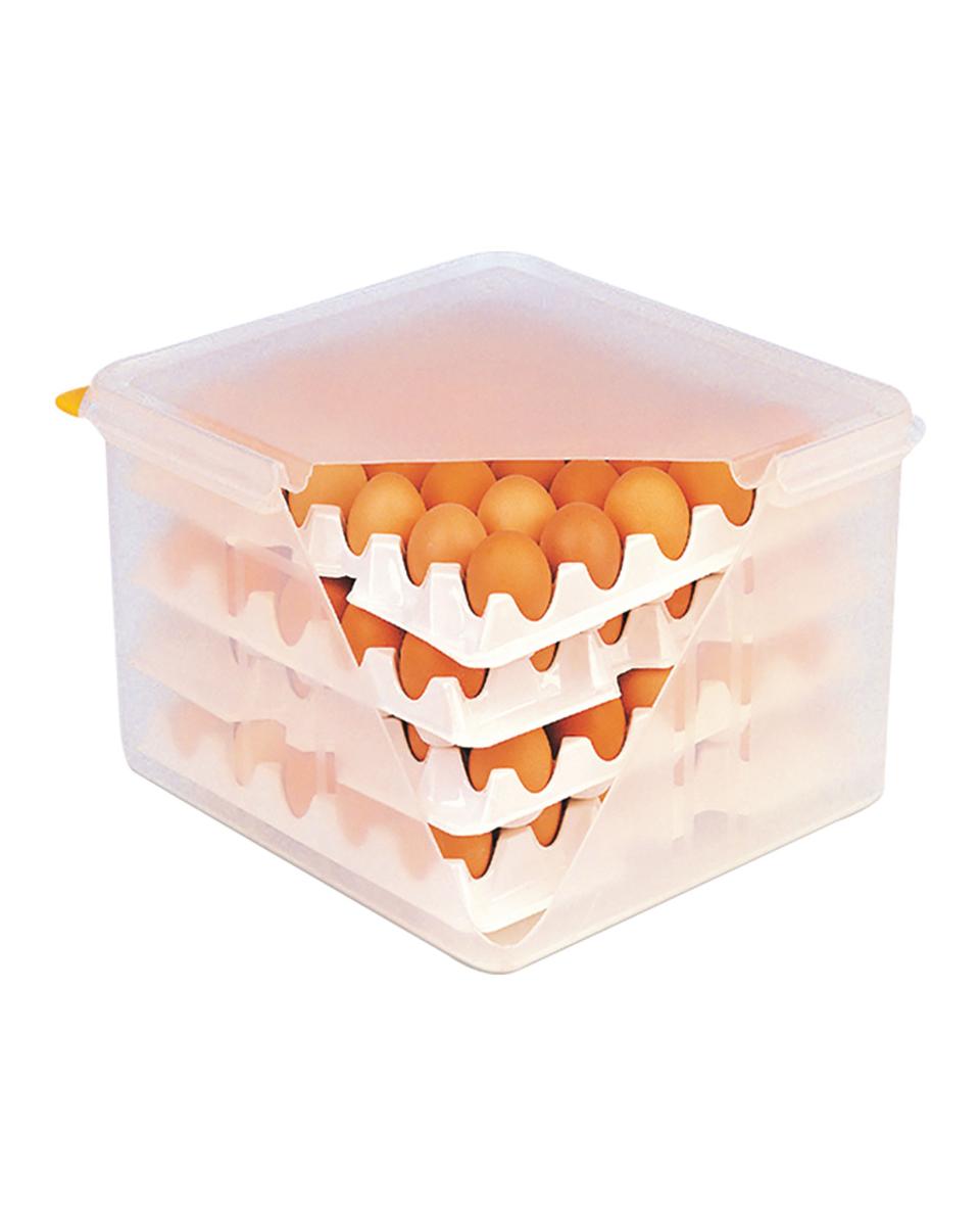 Boîte de conservation des œufs - 8 plateaux inclus - 30 œufs par plateau - H 20 x 35,4 x 32,5 CM - Promoline