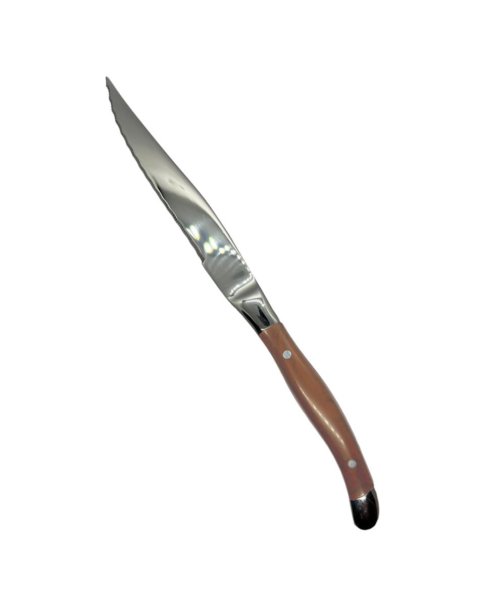Couteau à steak - 23,2 CM - Manche Marron - Chuletero - G-Tableware - 6 pièces - G-line