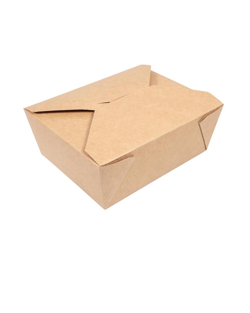 Boîtes alimentaires jetables - 1,3 Litre - 300 pièces - H 6,4 x 15,2 x 12 CM - Carton - Vegware - GK102