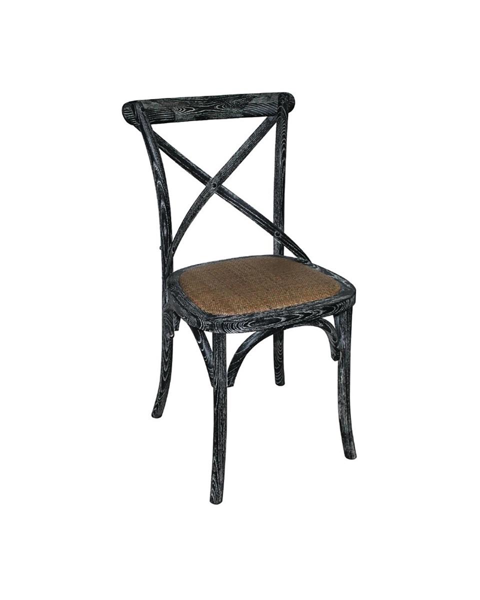 Chaise de restauration - 2 pièces - Noir - H 88 x 46 x 54 CM - Bois/Métal - Bolero - GG654
