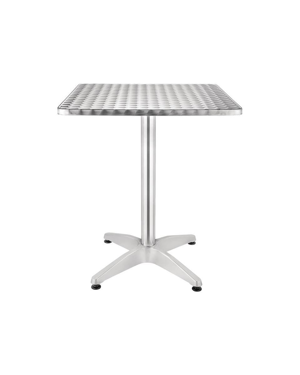 Table de terrasse - 60 x 60 CM - Bistrot - Chrome - Aluminium - Promoline