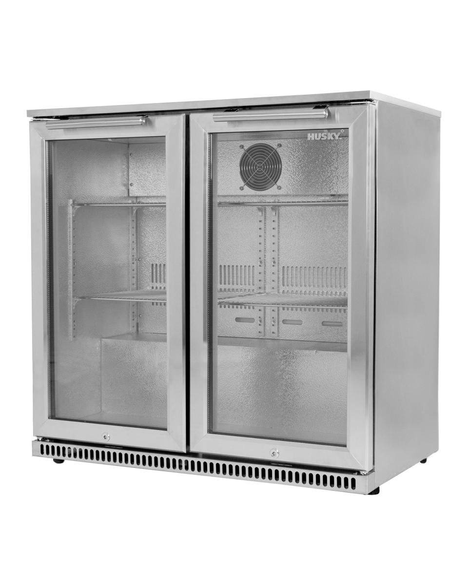 Réfrigérateur porte vitrée - 176 Litre - Extérieur - 2 portes vitrées - Argent - Husky Alfresco - C2AF-HS-STEEL