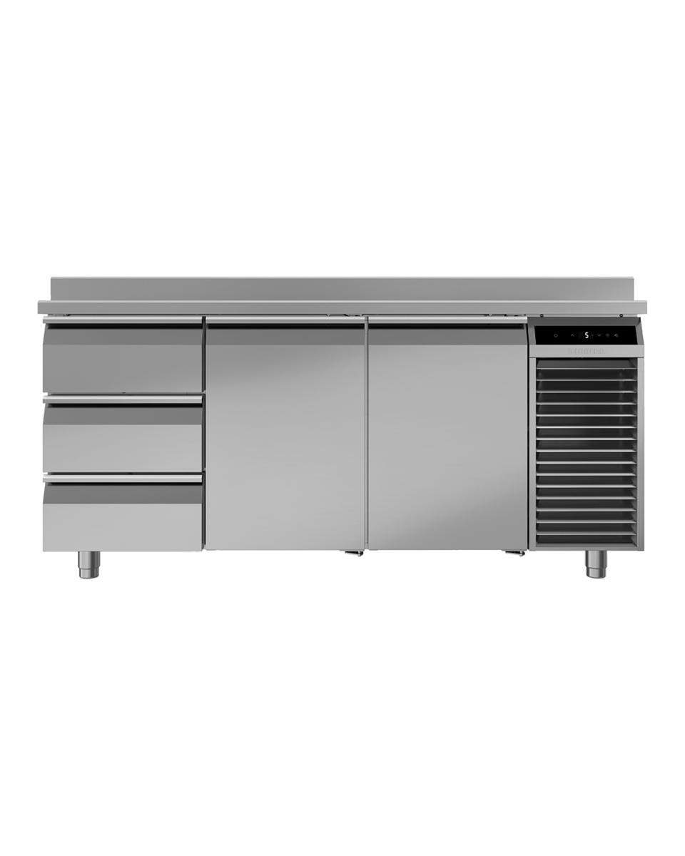 Etabli réfrigéré - 252 Litres - 2 portes - 3 tiroirs - Plan de travail inox - Rebord droit - Liebherr - FRTSvg 7555-40/S01