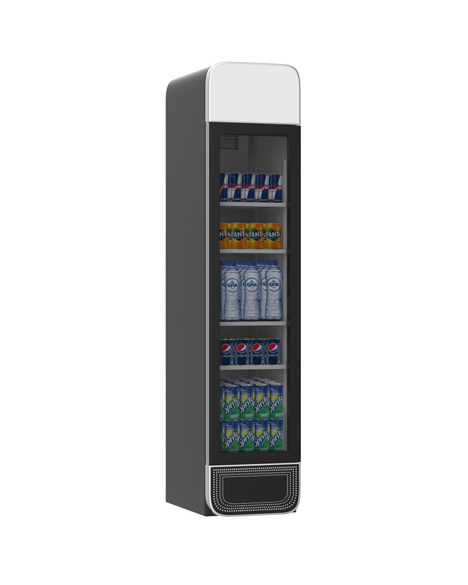 Réfrigérateur Porte Vitrée - 265 Litre - 1 Portes - Noir - H 207,7 x 45 x 59,5 CM - Promoline