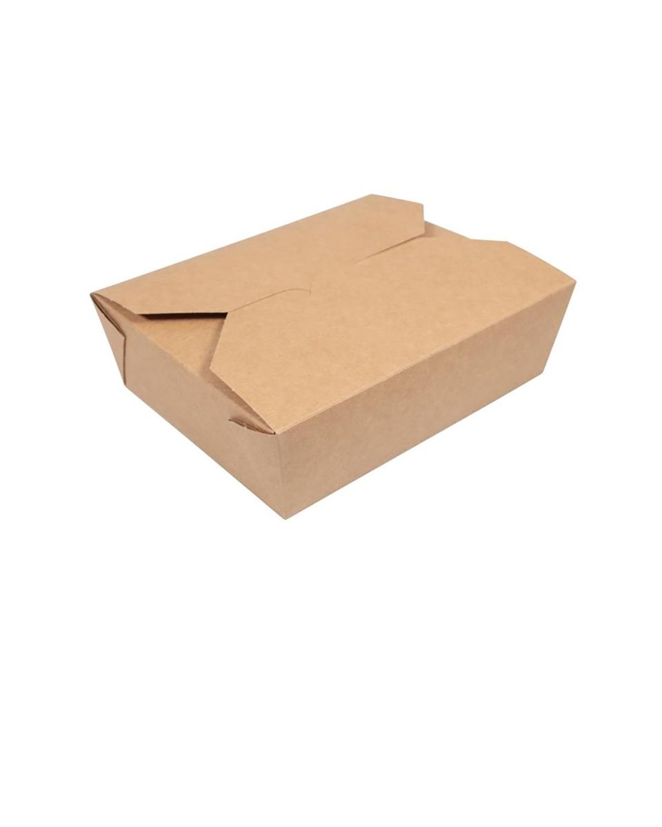 Boîtes alimentaires jetables - 1,05 Litre - 150 pièces - H 5,1 x 15,2 x 12,1 CM - Papier - Vegware - GL859