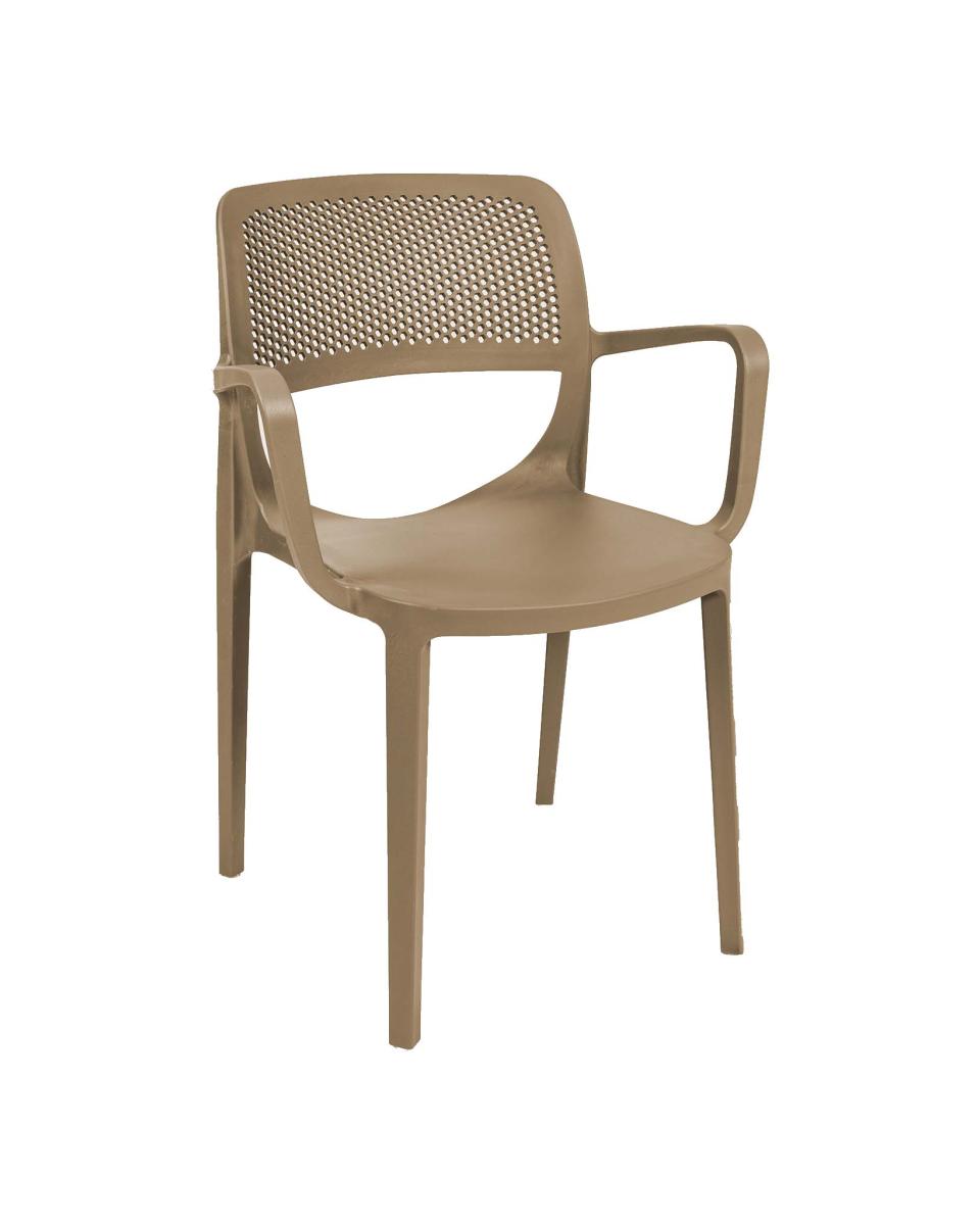 Chaise de terrasse - Milan - Cappuccino - Plastique - Promoline