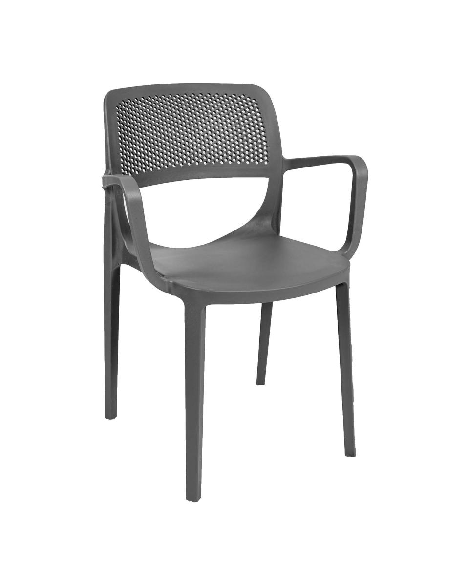 Chaise de terrasse - Milan - Anthracite - Plastique - Promoline