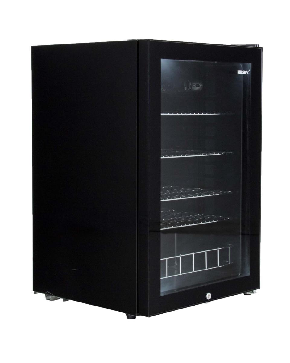 Réfrigérateur porte vitrée - 122 litres - 1 porte - Noir - Husky - KK110-BKCNS-BK-HU