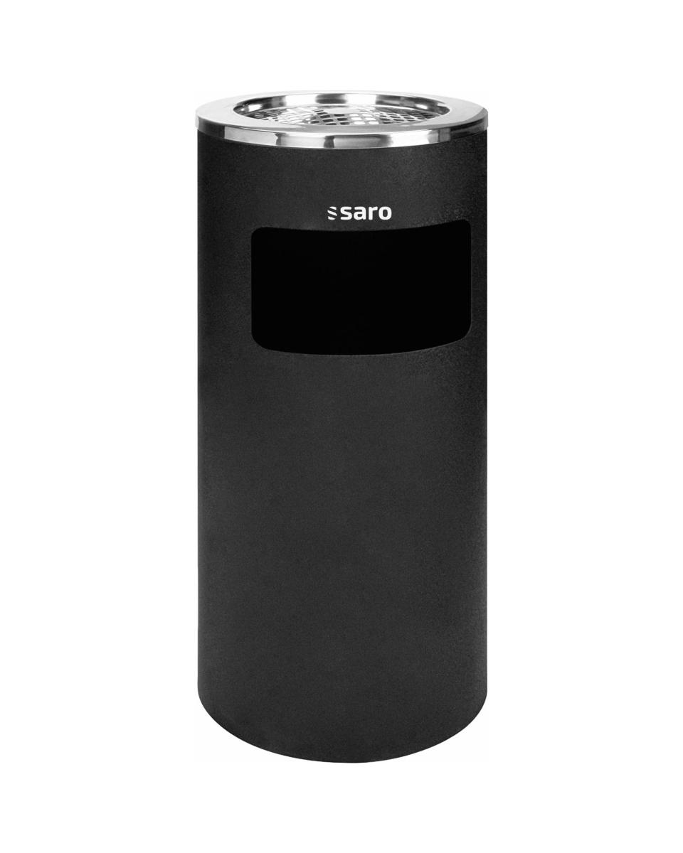 Poubelle avec cendrier - Noir - Saro - 399-1003