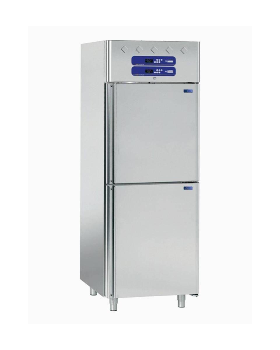 Réfrigérateur et cave à poisson - 700 Litre - 2 portes - 2/1 GN & 1/1 GN - H 202,5 x 77 x 82 CM - Inox - Diamant - AF2T/H2