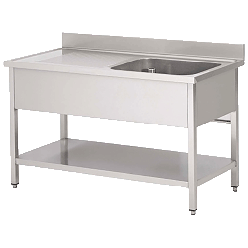 Evier démontable en acier inoxydable avec étagère inférieure budgetline