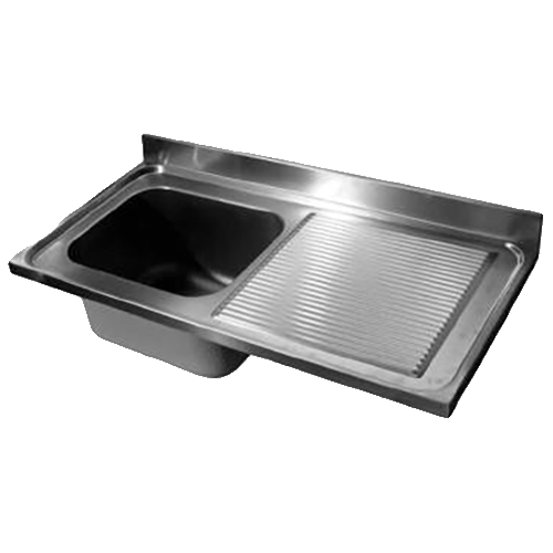 Haut de table de rinçage en acier inoxydable