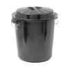 Poubelle - H 50.5 CM - 2.067 KG - Ø45.5 CM - Noir - 50 Litres - Denox - 600050