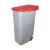 Conteneur à déchets - H 88 x 42 x 57 CM - 4,1 KG - Polypropylène - Rouge - 110 litres - Denox - 600093