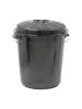 Poubelle - H 58.5 CM - 2.576 KG - Ø49.5 CM - Noir - 70 L - Denox - 600051