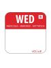 Etiquettes jour - Détachables - Mercredi - 1000 pièces - Rouge - H 2,4 x 2,4 CM - Vogue - L933