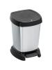 Poubelle à pédale - 4 pièces - 6 litres - Noir / inox - Rotho - Paso - 524617