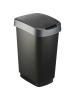 Corbeille - 3 Pièces - 25 litres - Couvercle pivotant - Noir/Argent - Rotho - Twist - 523738
