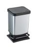 Poubelle à pédale - 20 litres - Noir / inox - Rotho - Paso - 522862