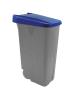 Afval Container - H 88 x 42 x 57 CM - 4.1 KG - Polypropyleen - Blauw - 110 Liter - Denox - 600090