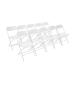 Chaise pliante - 10 pièces - Blanc - H 80 x 44 x 48 CM - Acier/Polypropylène - Bolero - GD387