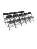 Chaise pliante - 10 pièces - Noir - H 80 x 44 x 48 CM - Acier/Polypropylène - Bolero - GD386