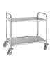 Chariot de service - 2 niveaux - Moyen - H 81 x 85,5 x 45,5 CM - Inox - Vogue - F997