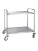 Chariot de service - 2 niveaux - Large - H 93 x 86 x 53,5 CM - Inox - Vogue - F998