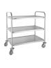 Chariot de service - 3 niveaux - Large - H 94 x 53,7 x 87,5 CM - Inox - Vogue - F995
