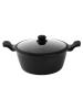 Casserole - Ø28 CM - Aluminium - Couvercle en verre - Noir - Mammouth - Vesuvio - 530346