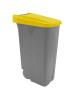 Conteneur à déchets - H 76 x 42 x 57 CM - 3,93 KG - Polypropylène - Jaune - 85 litres - Denox - 600087