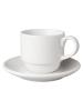 Tasse et soucoupe - 20 CL - Large - Blanc - 6 pièces - Mammouth - Budgetline - 506955