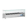Vitrine réfrigérée - H 44 x 140 x 33,5 CM - 42 KG - 220 - 240 V - 160 W - Statique - R600A - Inox - 42 Litre - +2°C / +8°C - Cool Head - 712012