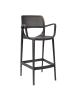 Tabouret de bar de terrasse Milan - Accoudoirs - Anthracite - Plastique - G-Line