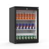 Réfrigérateur - 136 litres - 1 porte - Porte vitrée - Ventilé - Noir - G-Line