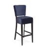 Tabouret de bar Naples - Avec dossier - Bleu foncé - Velours - G-Line