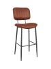 Tabouret de bar Gijs - Cognac - Microfibre - G-Line