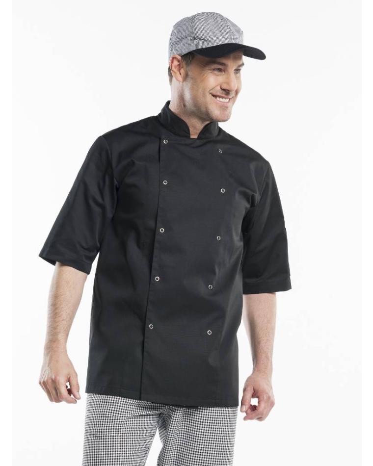 Chaud Devant - Hilton Poco Black Short Sleeve - Veste de cuisine