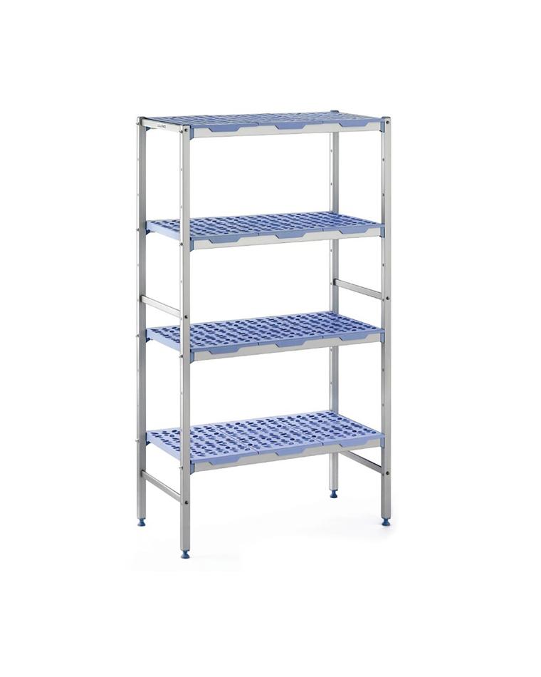Rack Line - 4 étagères - H 175 x 40 CM - Aluminium/Polypropylène - Tournus