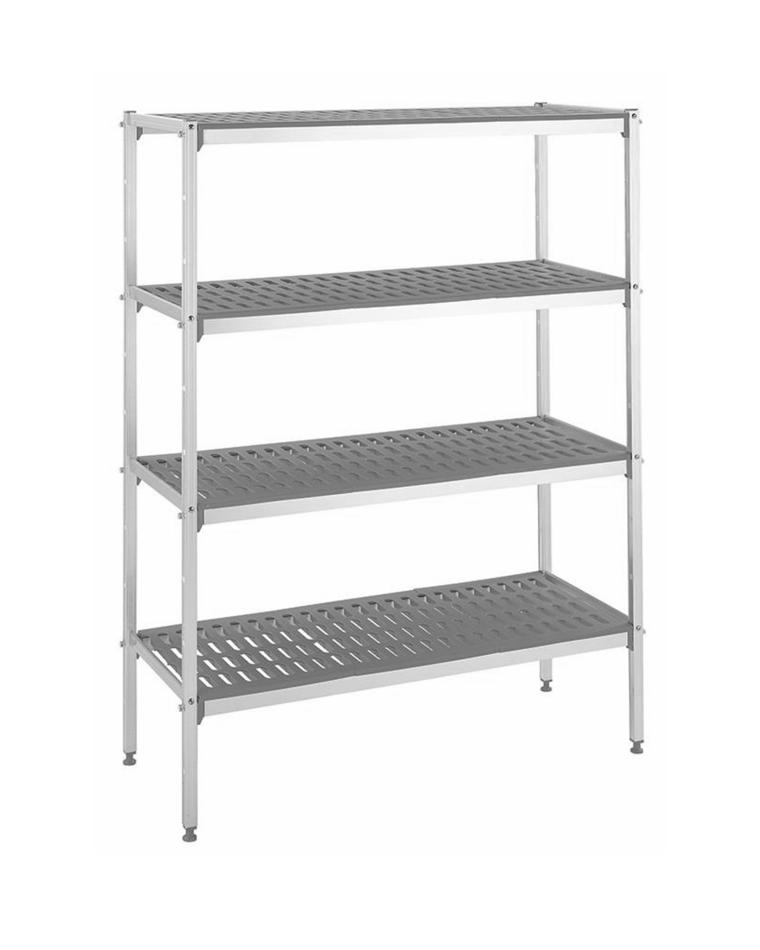 Rack - 4 niveaux - H 175 x 100 x 40 CM - Aluminium / Plastique - G-Line