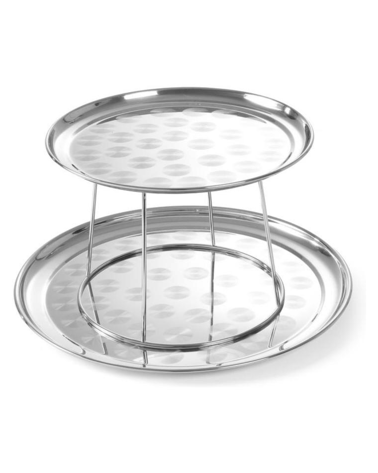 Support plateau fruits de mer - 2 plateaux - inox - Hendi - 480519