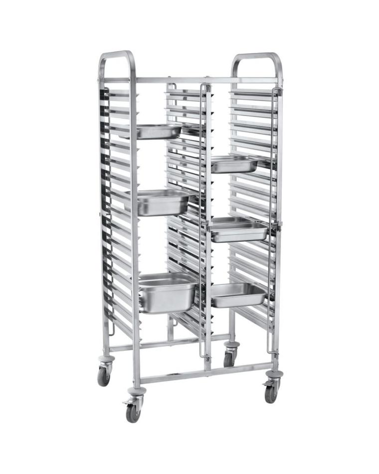 Chariot à étagères - Double - 30 x 1/1 GN - H 173 x 55 x 74 CM - Hendi - 810576