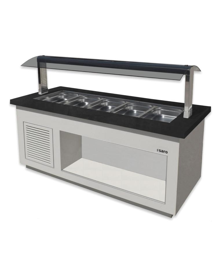 Bar à salade - 5x 1/1 GN - Blanc - Inox - 230V - H 135 x L 200 x P 88 CM - Saro - 366-2010