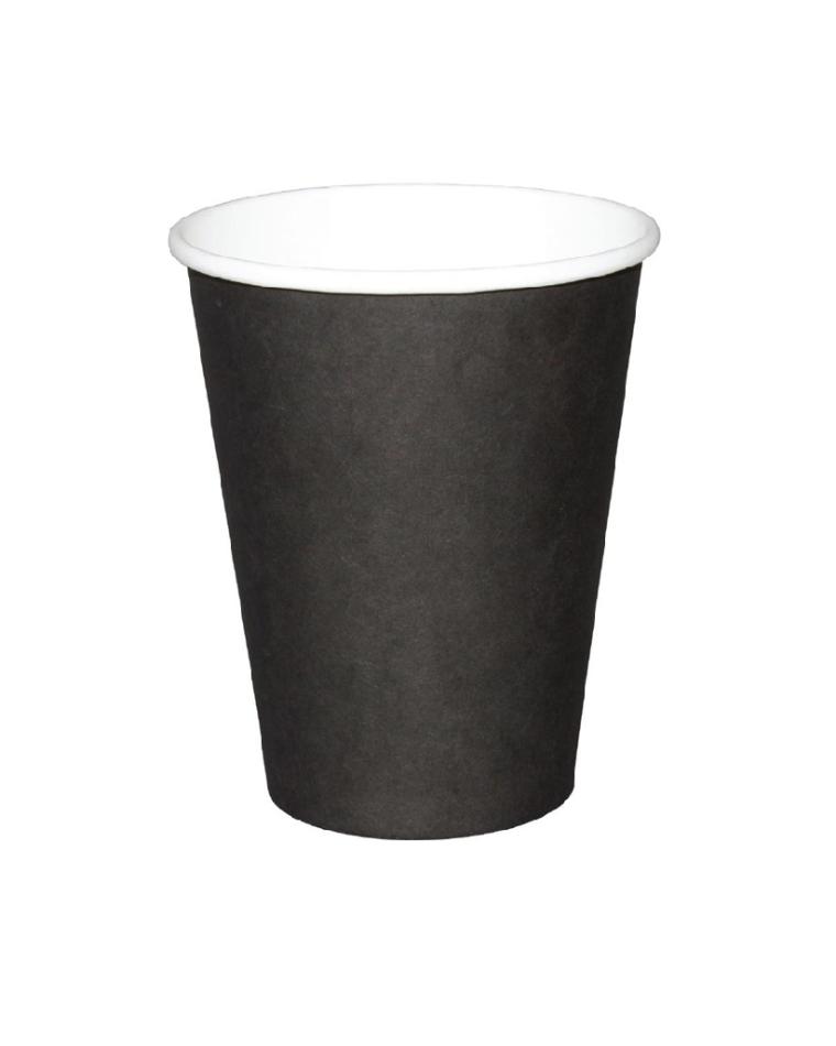 Gobelets à café jetables - 34 CL - 50 pièces - Noir - Ø 8,95 x H 11 CM - Carton - Fiesta - GF043