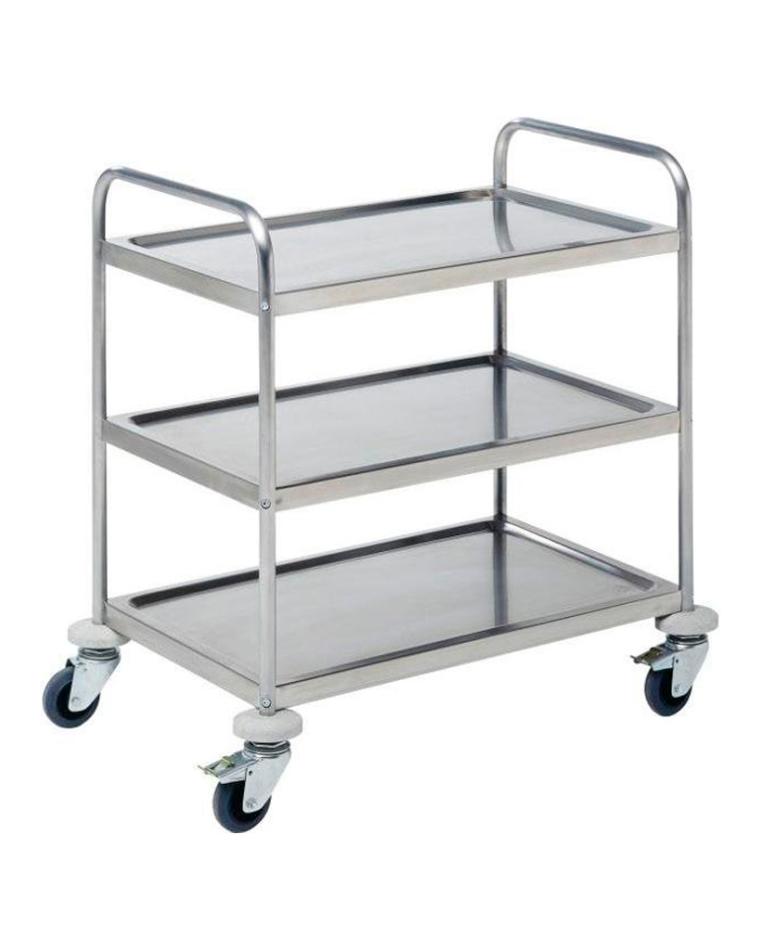 Chariot de service inox - 3 plateaux - démontable - G-Line